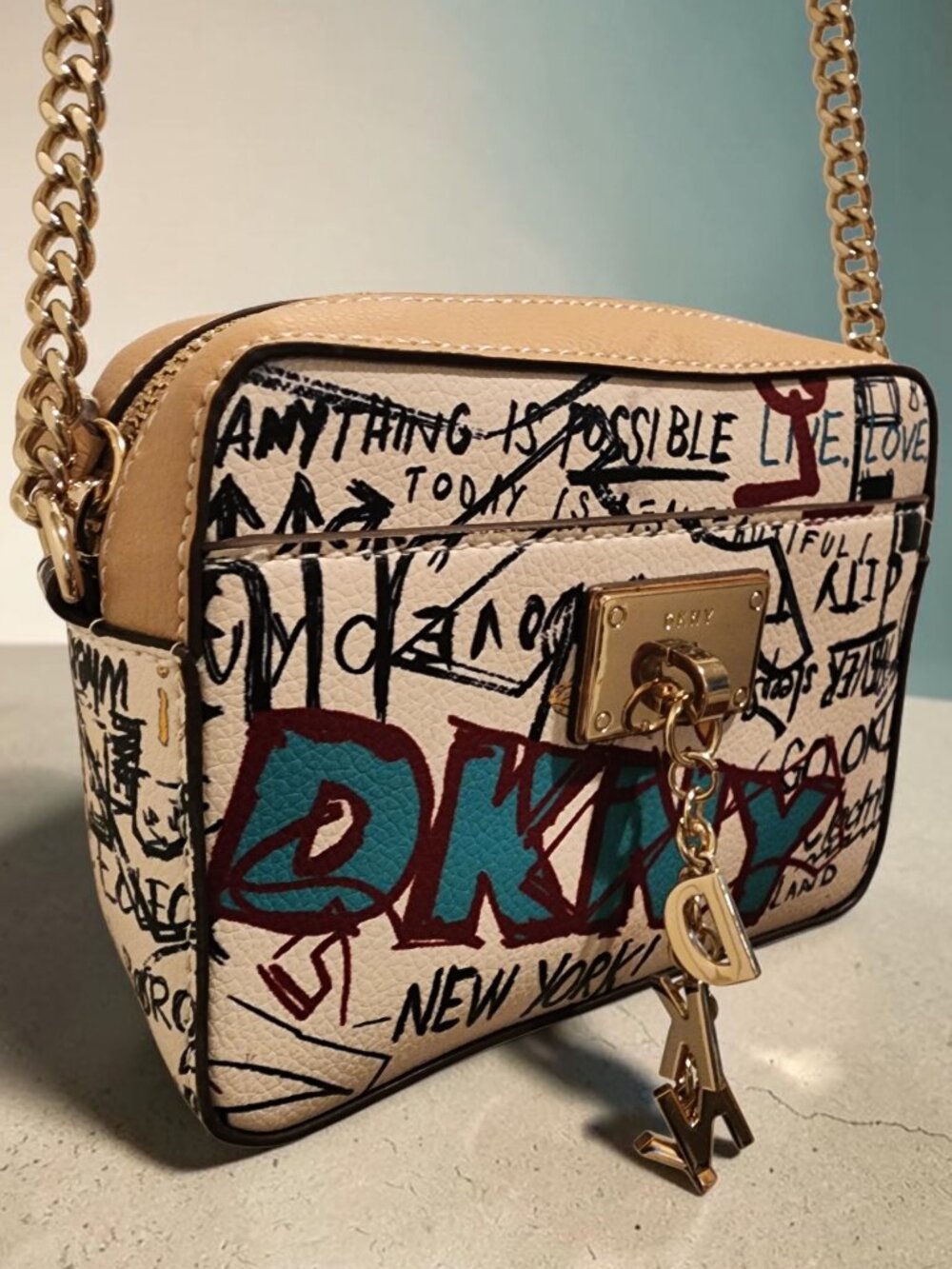 DKNY Graffiti Crossbody Bag – Preloved, Good Condition